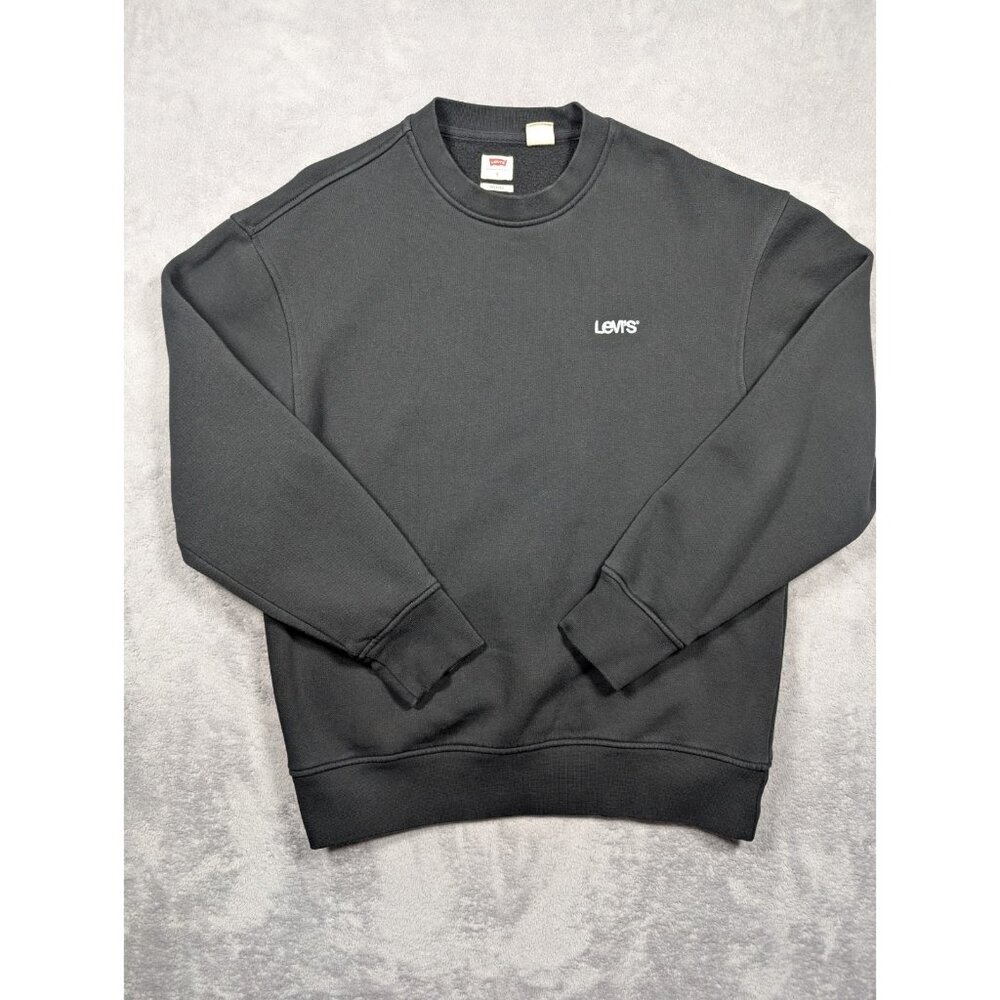 Levis Sweatshirt Mens Small Black Classic Fit Streetwear Urban Skater Casual